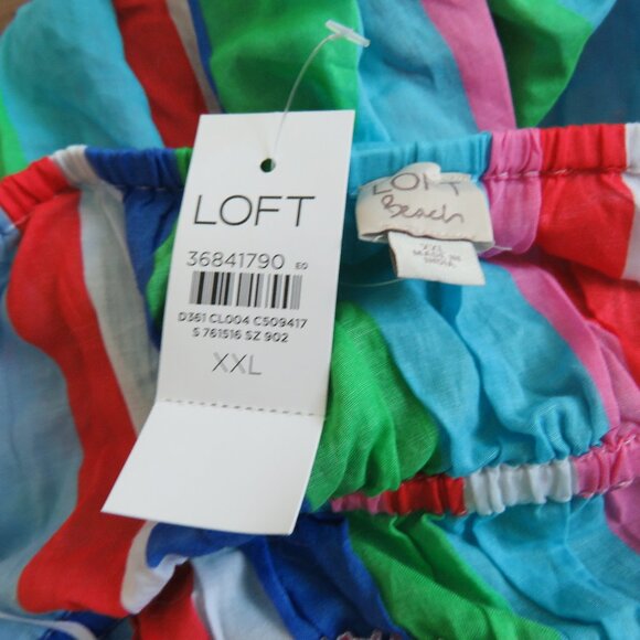 ANN TAYLOR LOFT Beach Halter Maxi Swimsuit Coverup Pocket Dress Candy Stripe NWT - Picture 14 of 14